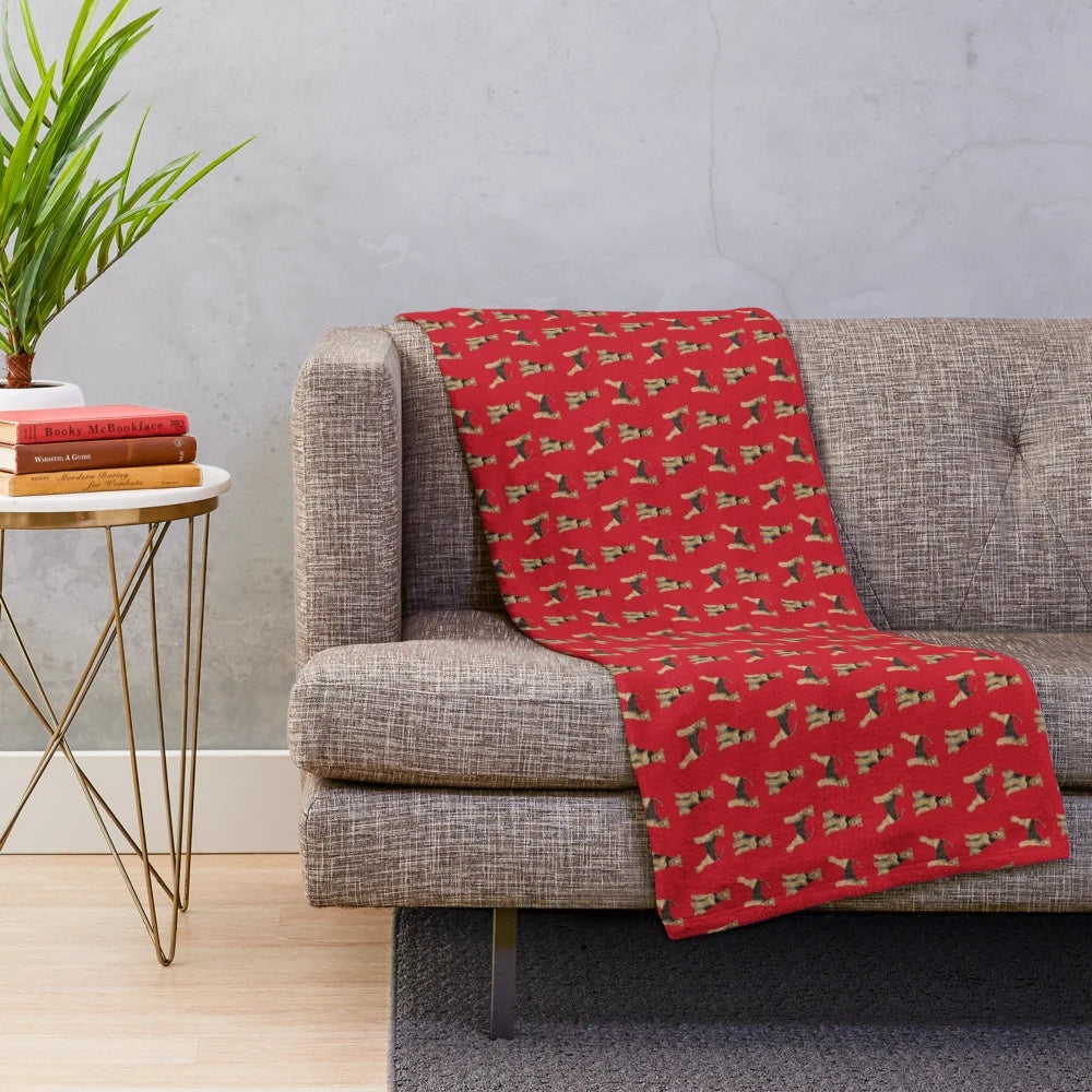 Airedale Terrier-patterned plush blanket for Airedale dog lovers