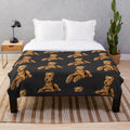 Airedale Terrier dog illustration on a plush blanket