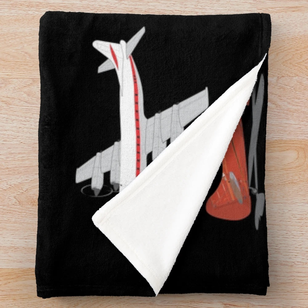 Soft, plush airplane-themed blanket for aviation lovers
