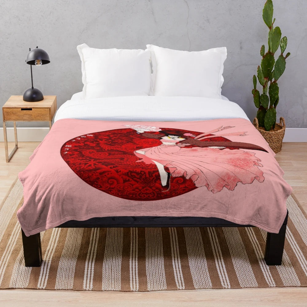 Akatsuki no Yona inspired plush blanket featuring the anime character Yona