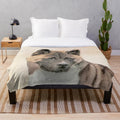 Akita-inspired plush blanket with a cute dog portrait