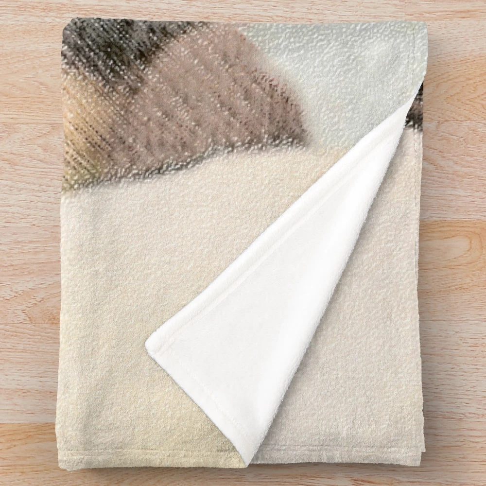 Akita-inspired plush blanket with a cute dog portrait