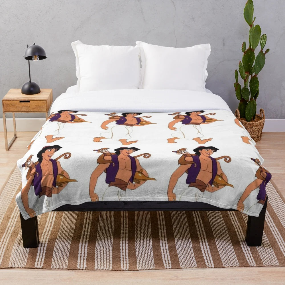 Aladdin-inspired plush blanket with intricate design