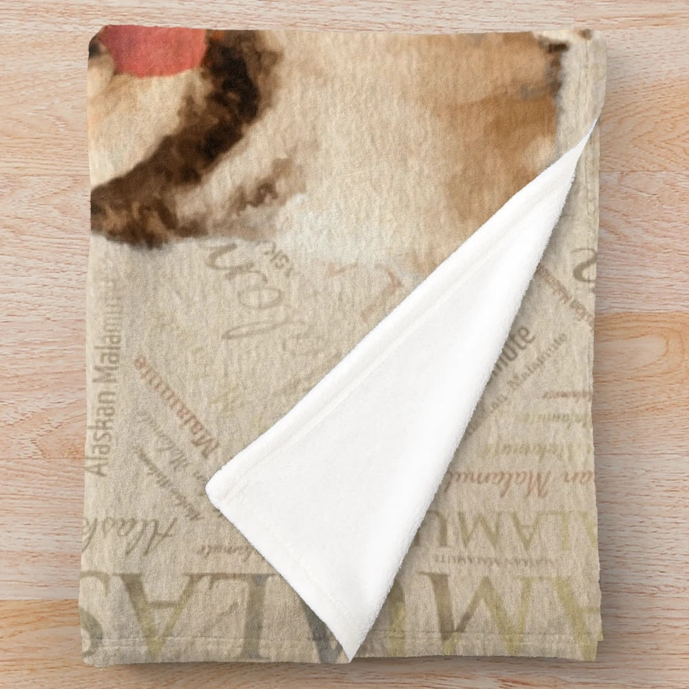 Alaskan Malamute Collage Plush Blanket