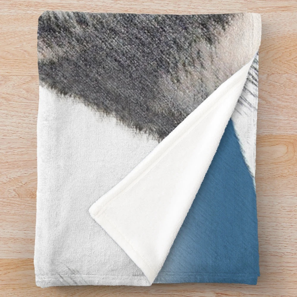Alaskan Malamute Plush Blanket featuring a cute portrait of the majestic sled dog