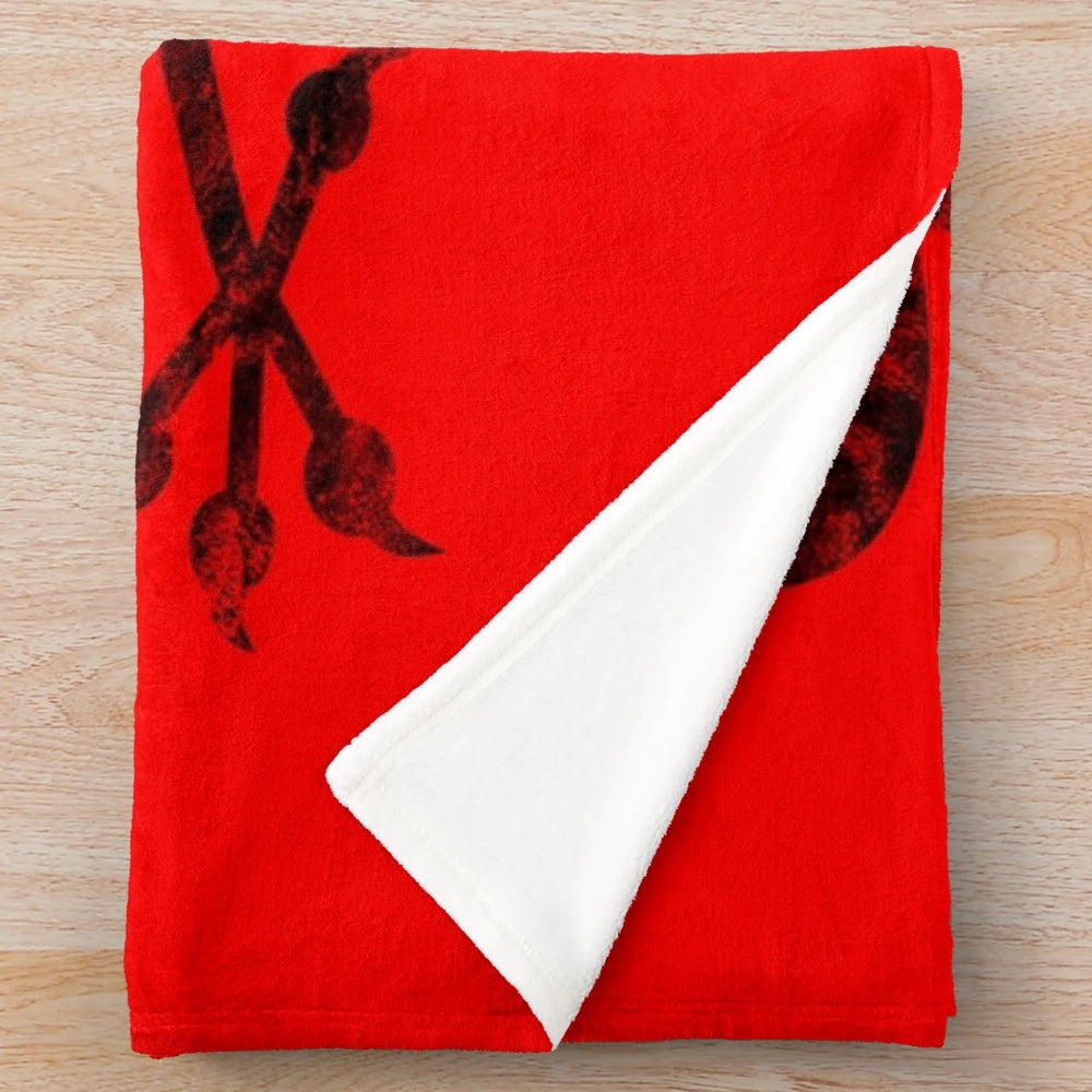 Albania flag plush blanket with double headed eagle design