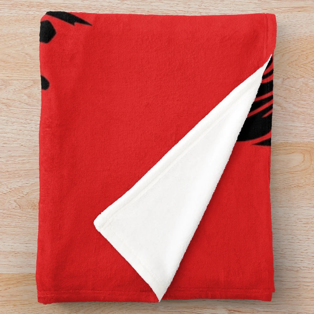 Soft, plush Albanian flag-inspired blanket with double-headed eagle