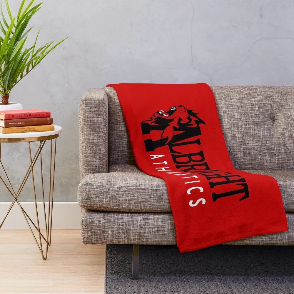 Albright College plush blanket with logo