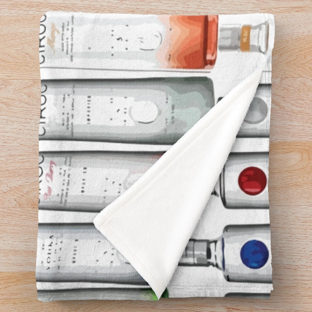 Soft, plush blanket with an alcohol-themed design, perfect for parties and college dorms