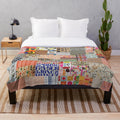 Alexander Girard inspired plush blanket for cozy home decor