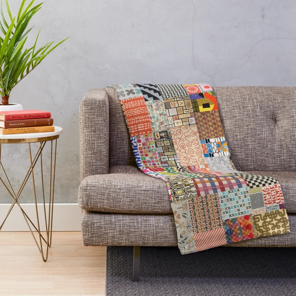 Alexander Girard inspired plush blanket for cozy home decor