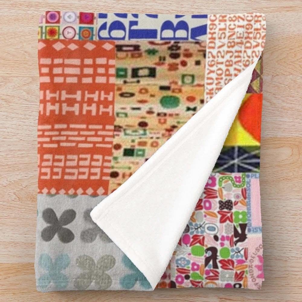 Alexander Girard inspired plush blanket for cozy home decor
