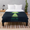 Plush alien-themed blanket for sci-fi home decor