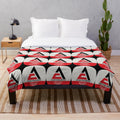 Allis Chalmers tractor themed plush blanket with a vintage and farmhouse style design