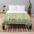 Soft, fluffy alpaca plush blanket with a cute animal pattern design