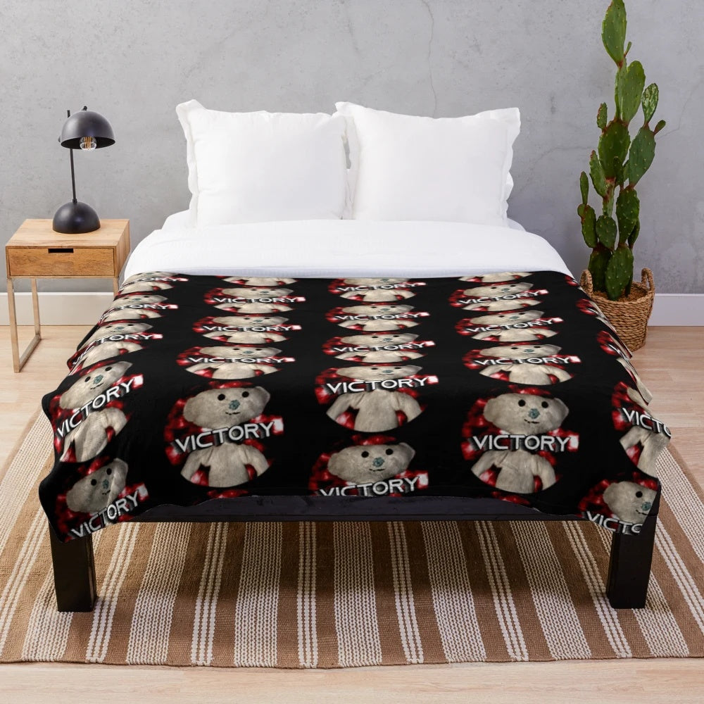 Cozy alpha bear plush blanket with a soft, cuddly design inspired by Roblox