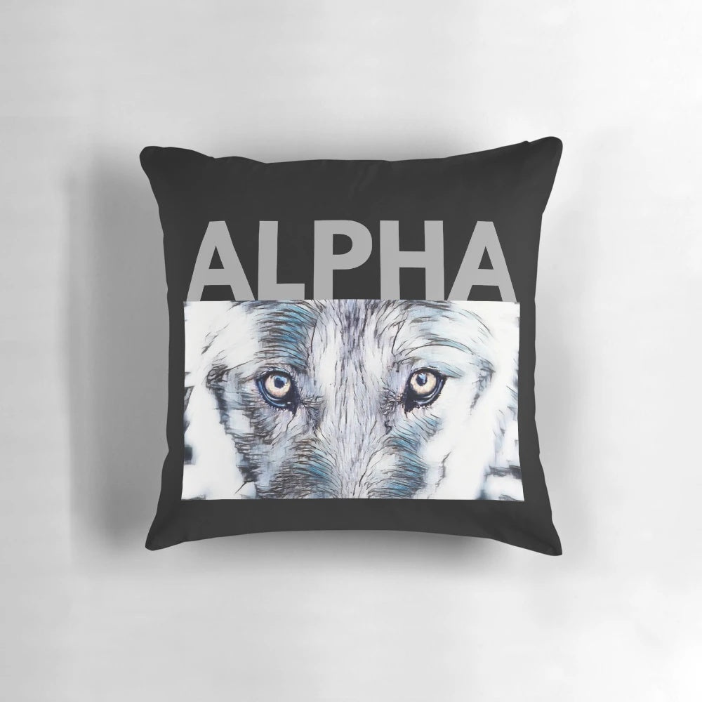Soft, plush alpha wolf-themed pillow for cozy bedroom decor