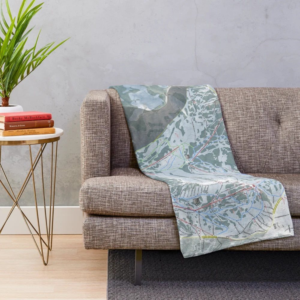 Alta Ski Resort Trail Map Plush Blanket