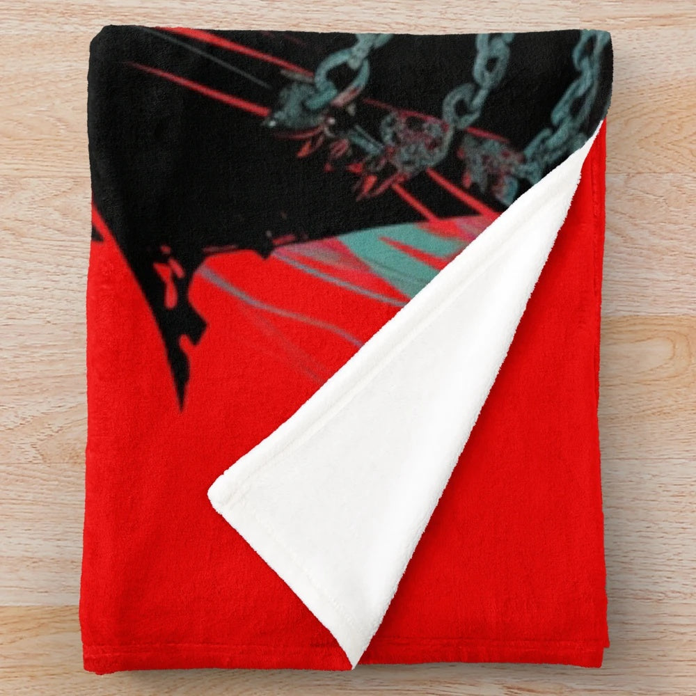Alternative girl plush blanket with anime-inspired design