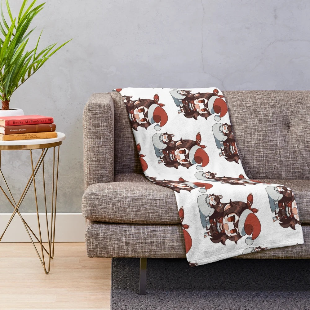 Soft and cuddly Amber Padoru plush blanket for Genshin Impact enthusiasts