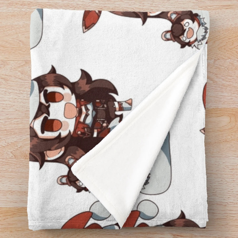 Soft and cuddly Amber Padoru plush blanket for Genshin Impact enthusiasts