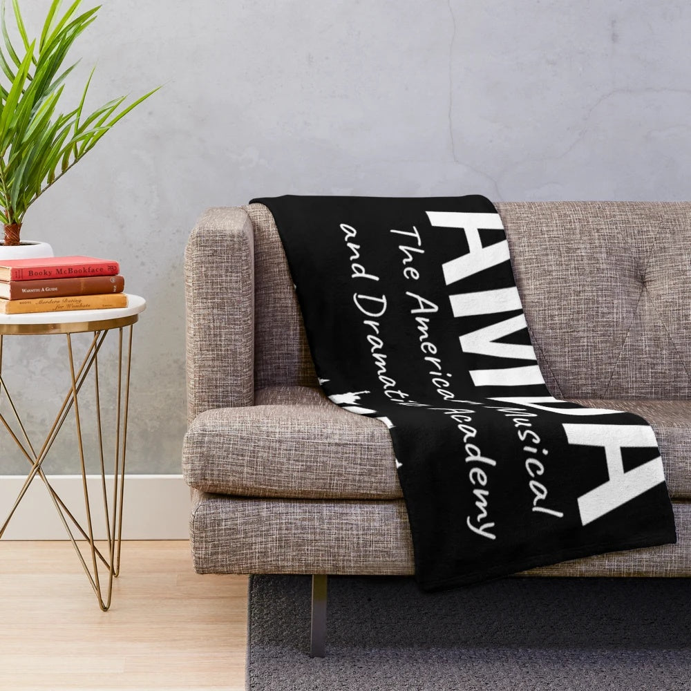 AMDA NY Skyline Plush Blanket with White Font