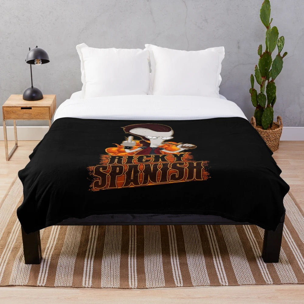 Ricky Spanish American Dad Themed Plush Blanket