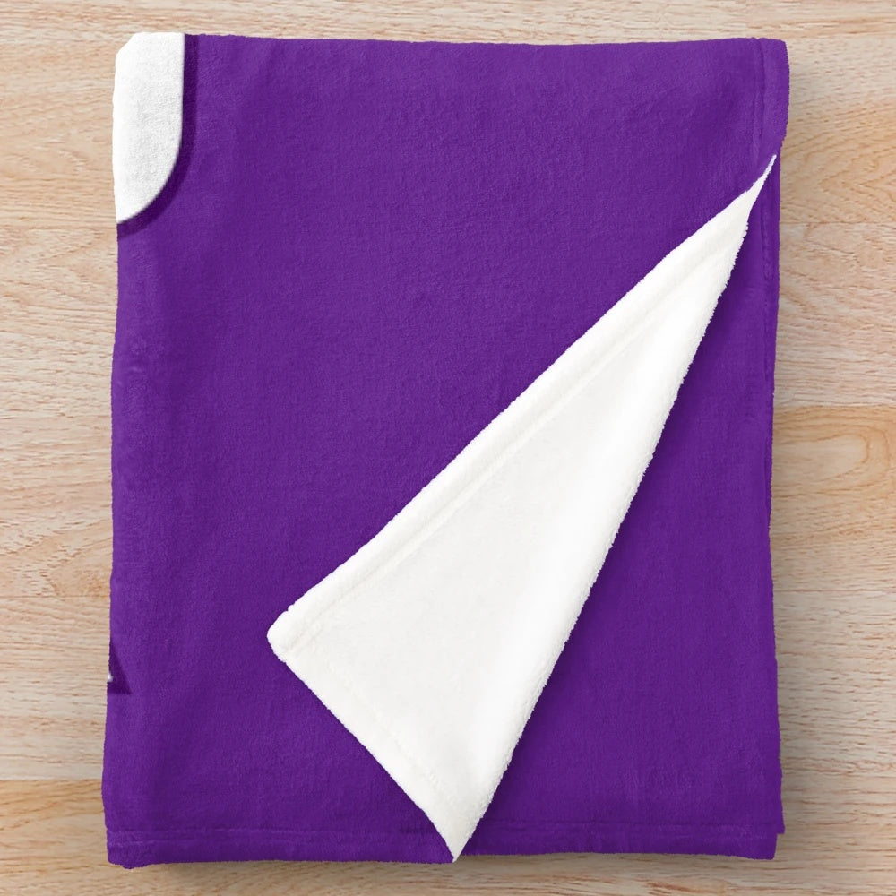 Amherst College inspired plush blanket with curved college font design