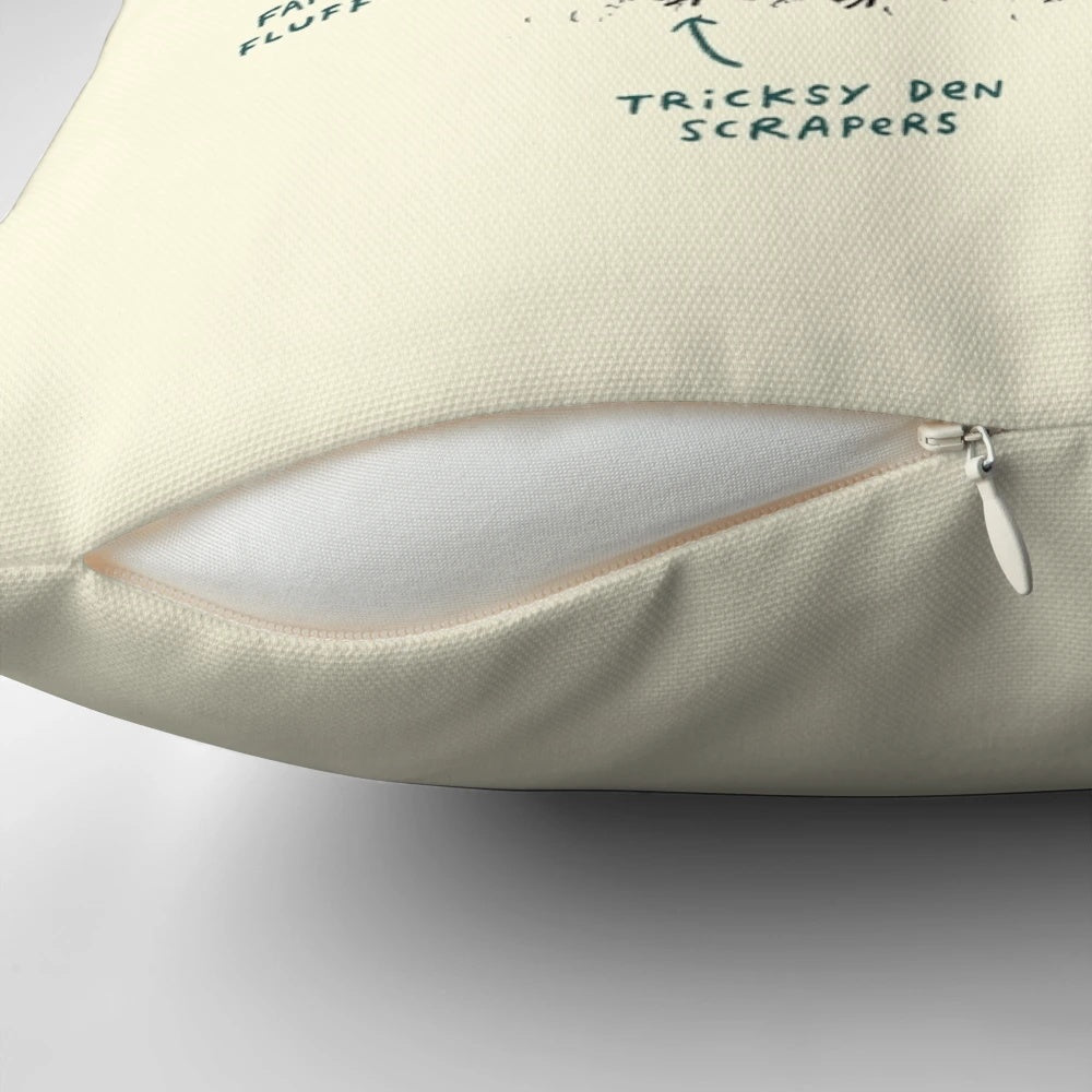 Soft, plush pillow featuring the detailed anatomy of a red fox, perfect for adding a touch of nature to your home.