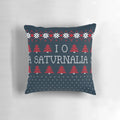 Ancient Knits IO SATURNALIA Pillow featuring a classic Roman holiday design