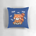 Soft, plush red panda pillow with a cute, chibi-style design.