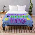 Plush blanket with beads and bling design