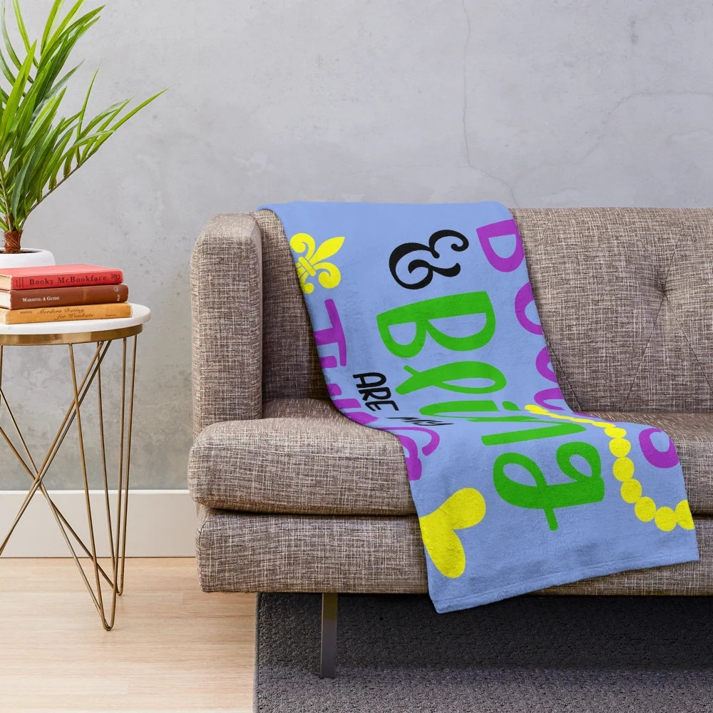 Plush blanket with beads and bling design