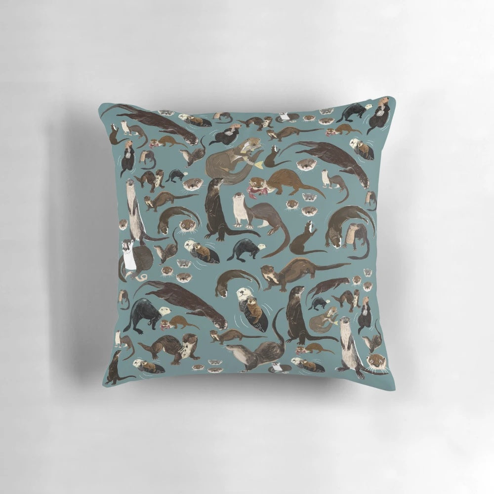 Soft, plush pillow featuring a charming sea otter design, perfect for snuggling.