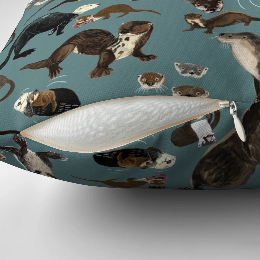 Soft, plush pillow featuring a charming sea otter design, perfect for snuggling.
