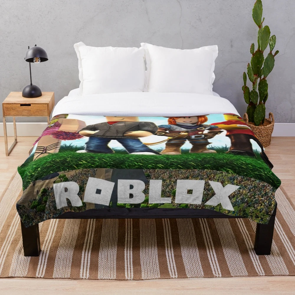 Soft and warm plush blanket perfect for Roblox gamers