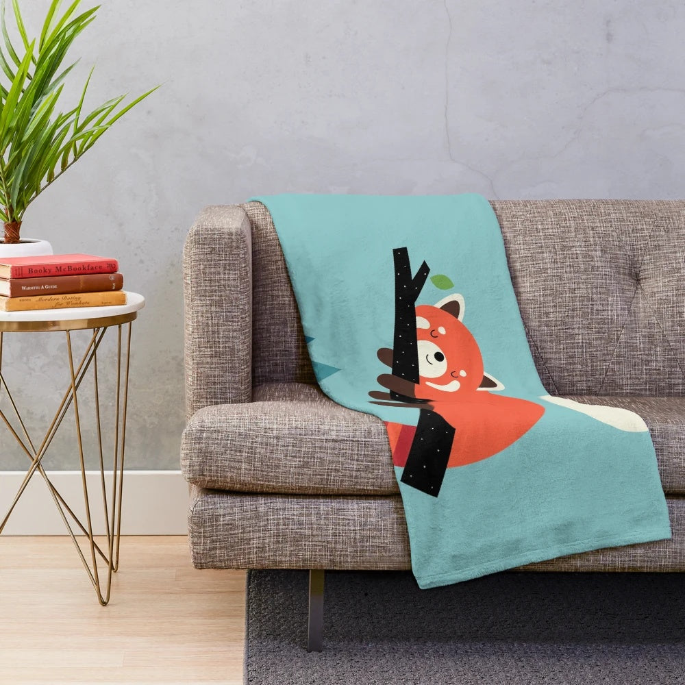 Plush red panda design blanket for relaxing and napping