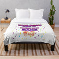 A soft and plush blanket in a neutral color, ideal for snuggling up on the couch or bed.