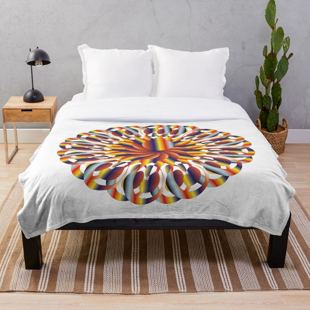 Cozy and stylish designer's plush blanket with a vibrant pattern