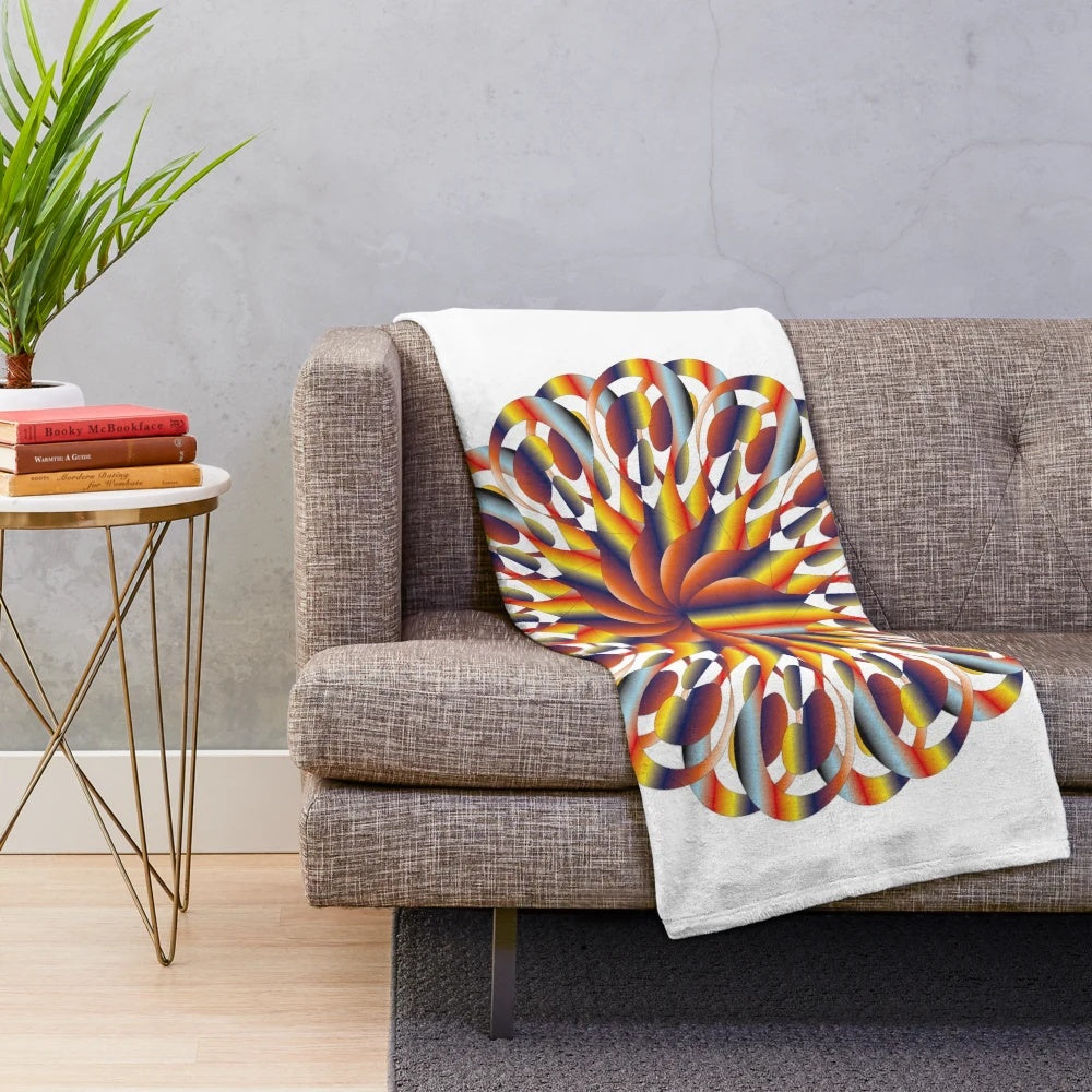 Cozy and stylish designer's plush blanket with a vibrant pattern