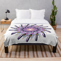 Cozy and stylish designer's plush blanket with a vibrant and modern pattern
