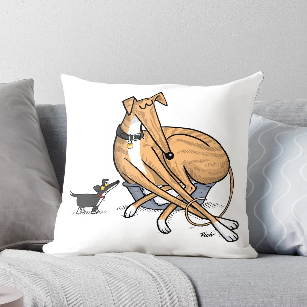 A comfortable and supportive pillow designed for greyhounds, lurchers, and other pet breeds.