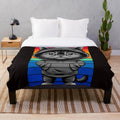 Angry cat plush blanket with a humorous feline design