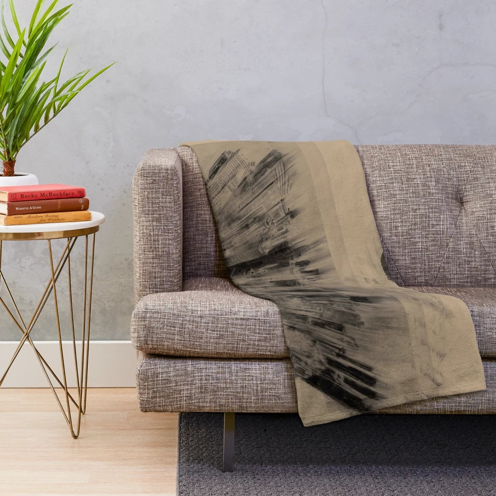 ANIMA Plush Blanket with abstract art design