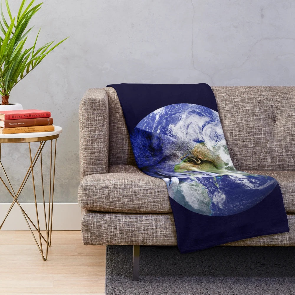 Cozy and colorful plush blanket with animal-inspired design