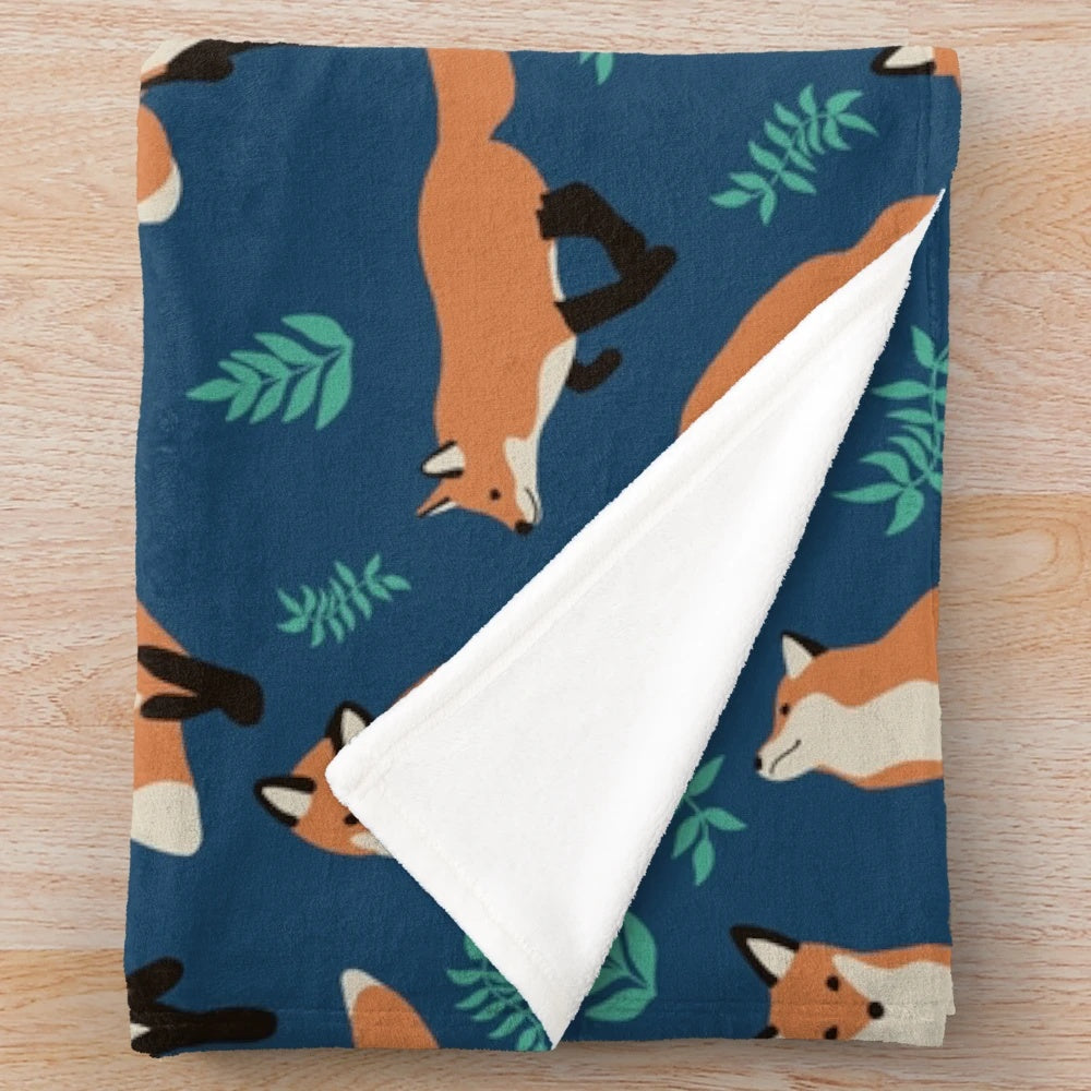 Soft and Plush Animal Print Blanket with Nature Motif