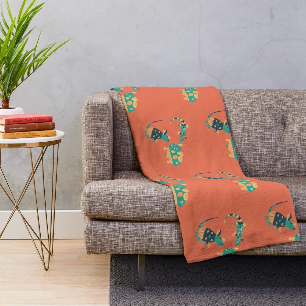 Soft and fluffy plush animal-themed blanket