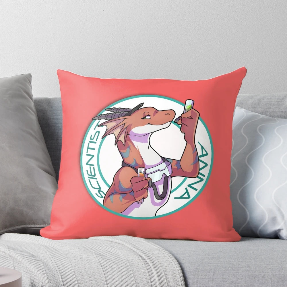 Soft, plush pillow featuring an anime-style character with a cute dragon design