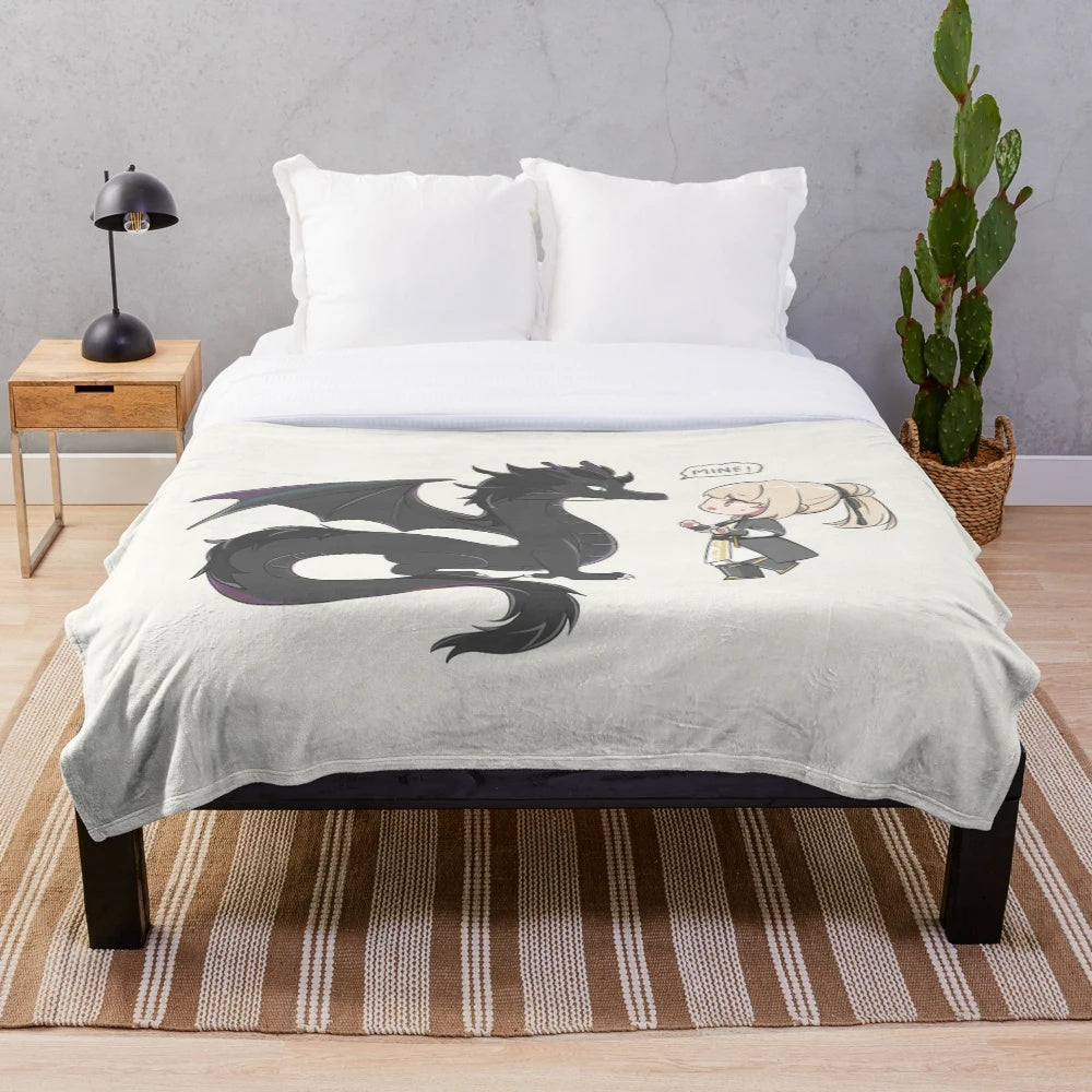 Soft plush blanket featuring adorable anime chibi characters