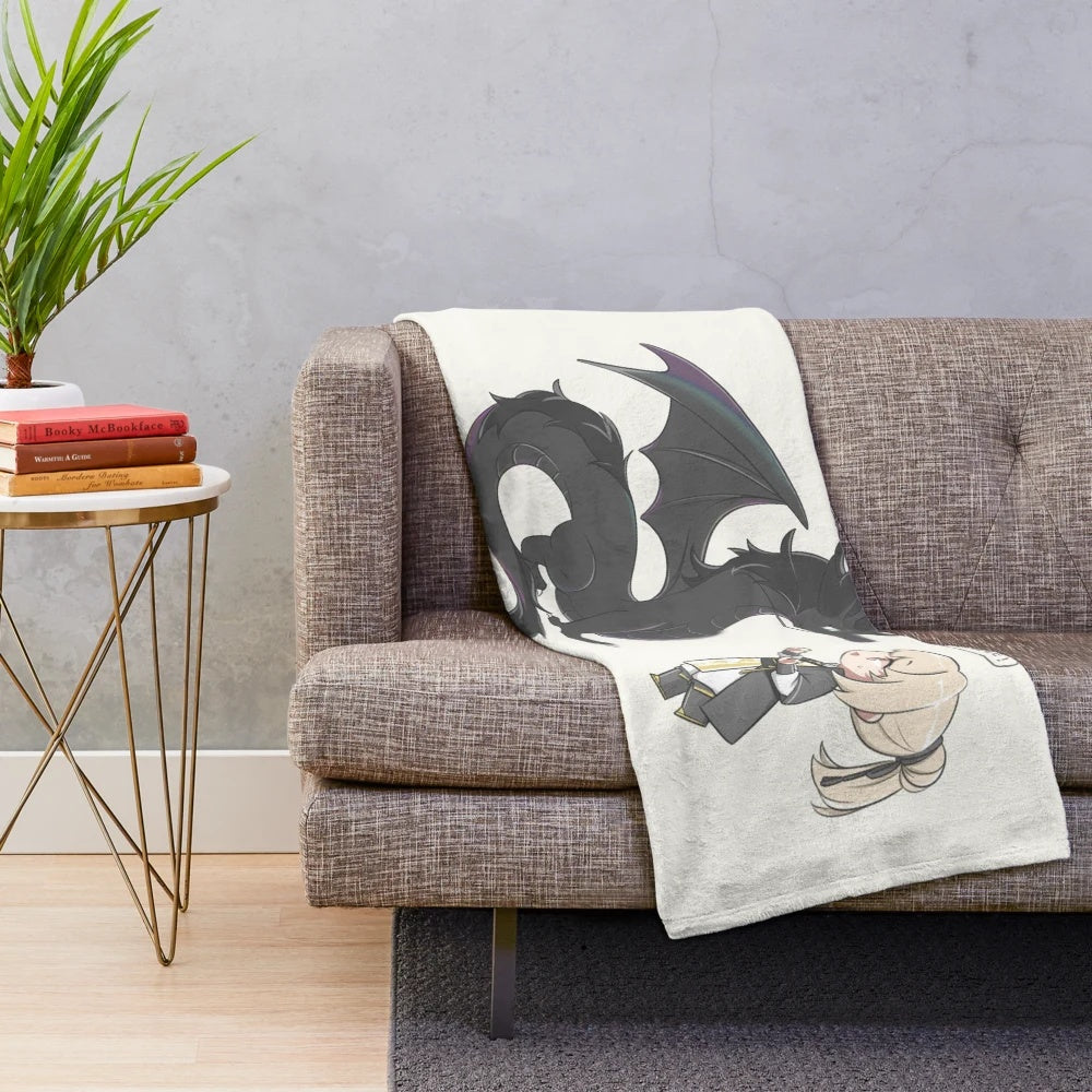 Soft plush blanket featuring adorable anime chibi characters